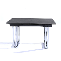 MESA TOP VIDRO CINZA EXT 130/170*080 GREY C/PE CROMO JA4695-GN