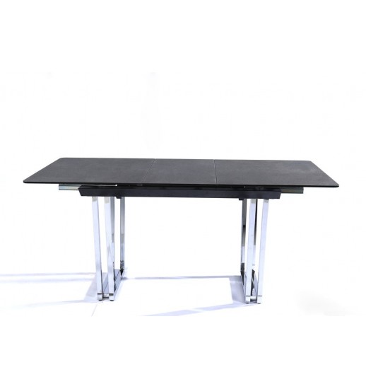 MESA TOP VIDRO CINZA EXT 130/170*080 GREY C/PE CROMO JA4695-GN