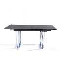 MESA TOP VIDRO CINZA EXT 130/170*080 GREY C/PE CROMO JA4695-GN