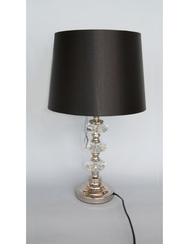 CANDEEIRO B/CROMADA C/CRISTAL ABAJOUR PRETO 9505 - 11191252 2