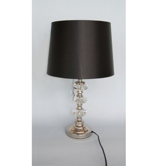 CANDEEIRO B/CROMADA C/CRISTAL ABAJOUR PRETO 9505 - 11191252