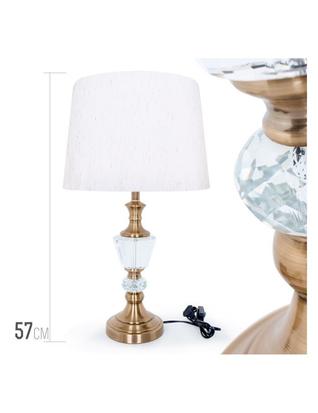 CANDEEIRO B/BRONZE C/ CRISTAL ABAJOUR BEGE 9532 - 11192498