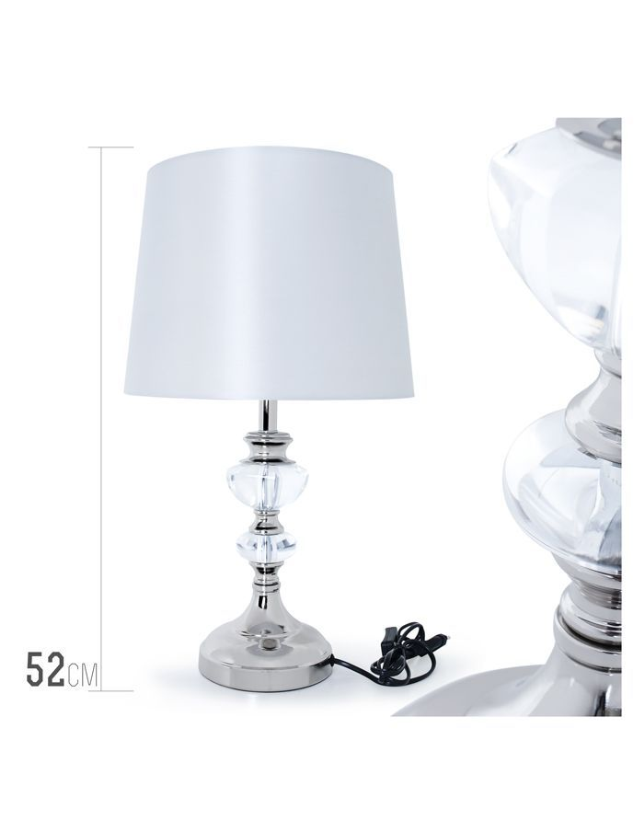 CANDEEIRO B/CROMADA C/ CRISTAL ABAJOUR PRATA 9328 - 11192501