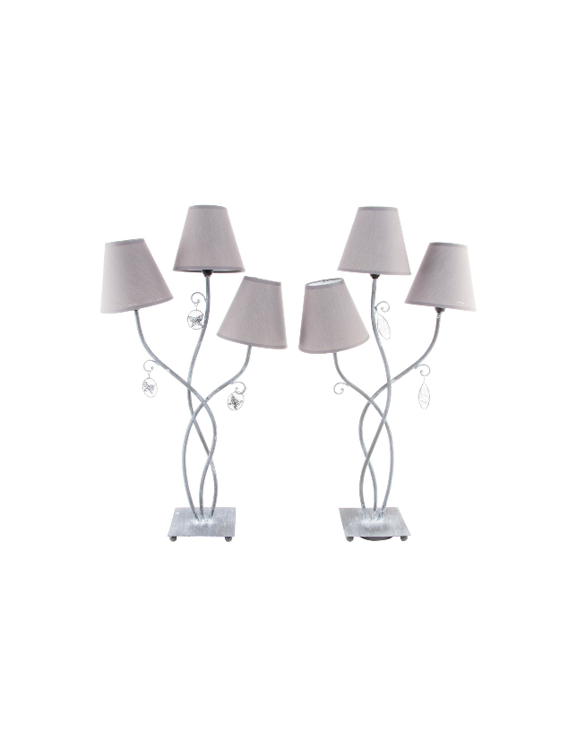 CANDEEIRO 3 BRAÇOS METAL DECORADO COM ABAJOUR 40*16*75 - LA-129539