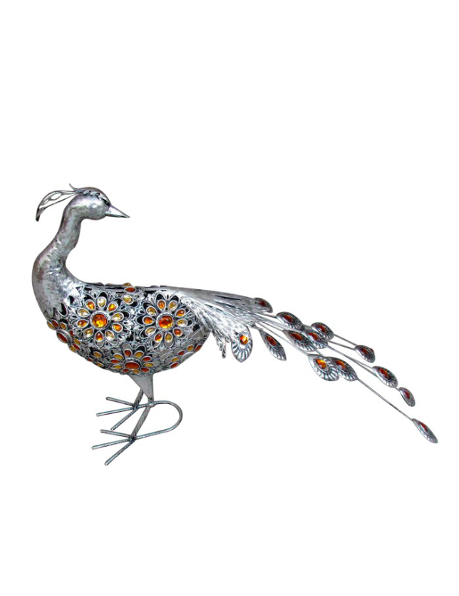 PAVAO METAL C/PEDRAS EMBUTIDAS 95*25*73 - 12084497