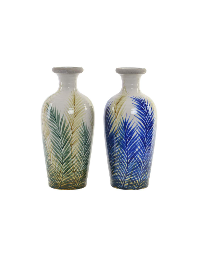 VASO JARRO CERAMICA 18*40 FOLHA PINTADO -  JR-144486