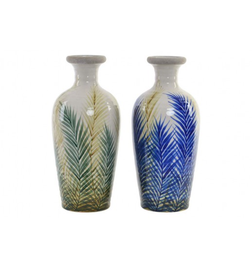 VASO JARRO CERAMICA 18*40 FOLHA PINTADO -  JR-144486