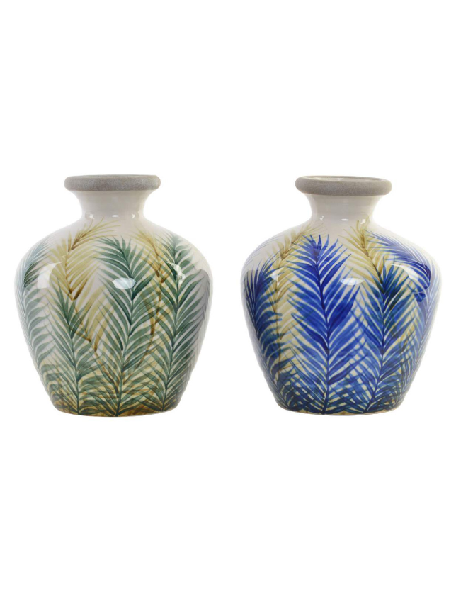 VASO JARRO CERAMICA 18*40 FOLHA PINTADO -  JR-144487