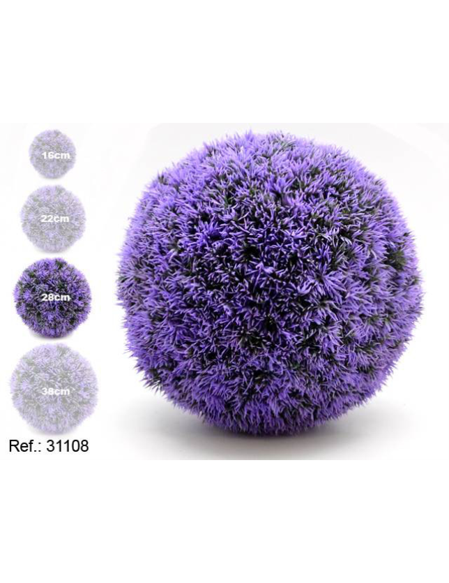 PLANTA ARTIFICIAL BOLA DE RELVA LILAS 25CM - 31108