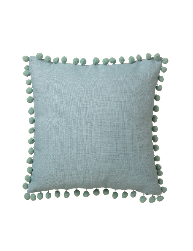 ALMOFADA POMPOM POLIESTER VERDE CLARO 45*45 - 49262