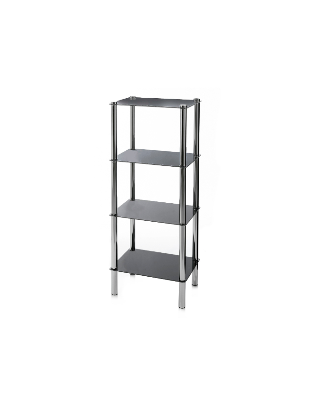 ESTANTE 4 PRATELEIRAS VIDRO PRETO 40*30*108 - 60064