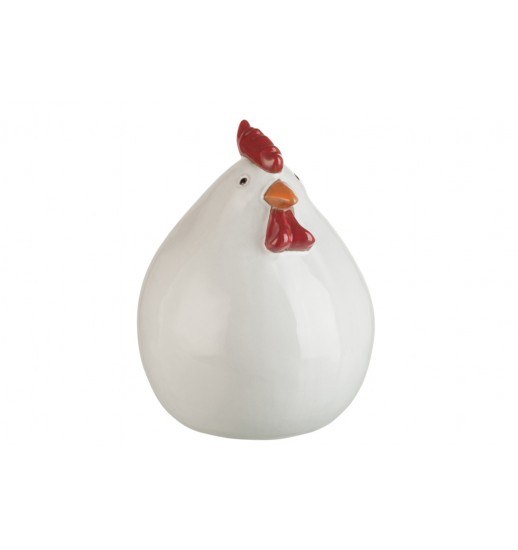 FIGURA GALO CERAMICA BRANCO L 24*24*29 - 70044