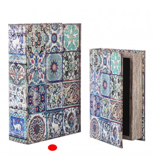 LIVRO GRANDE GUARDA JOIAS SEDA/MDF - 61390