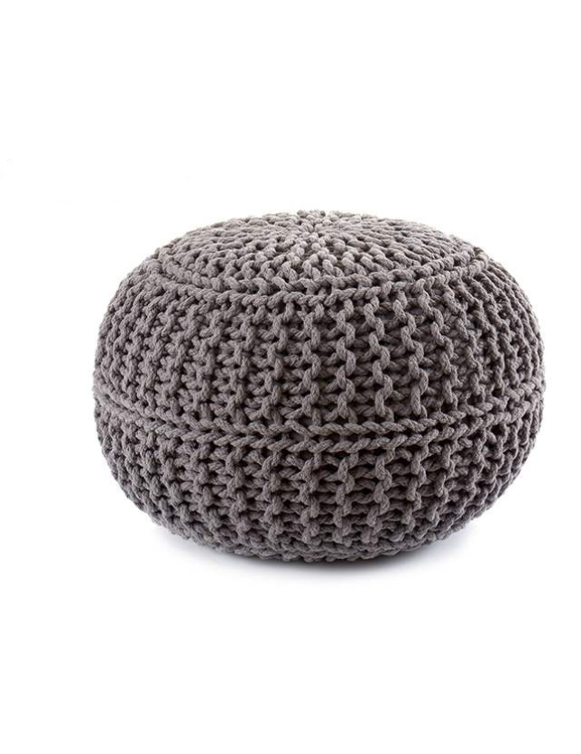 PUFF REDONDO PONTO CINZA ESCURO - 51672