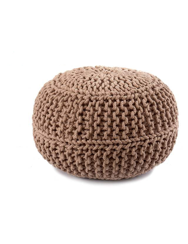 PUFF REDONDO PONTO CASTANHO CLARO - 51675