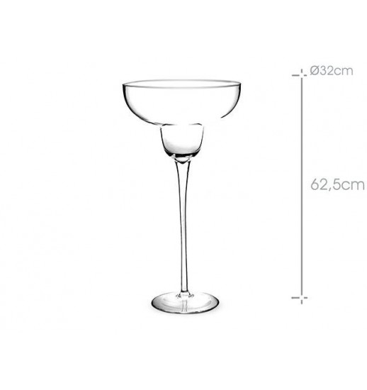 COPO VIDRO C/ PE MARGUERITA 62CM - 45305