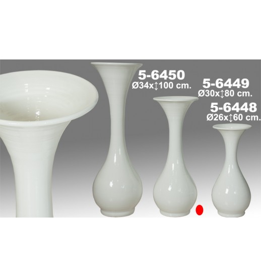 JARRAO CERAMICA TERRACOTA BRANCO 80CM - 56449