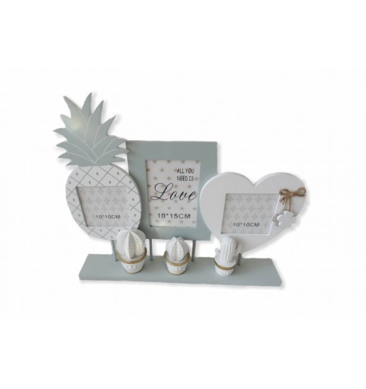 PORTA FOTOS MULTIFOTO MADEIRA 3 FOTOS - 0312522