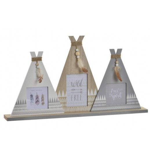 MOLDURA MULTIFOTO MADEIRA 53.3*6.5*29 3 FOTOS - LD-150824