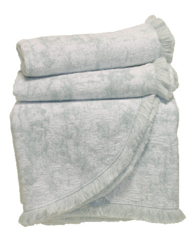 COLCHA MARBLE 240*270 C/ FRANJA AZUL AÇO ALG. - 96174036