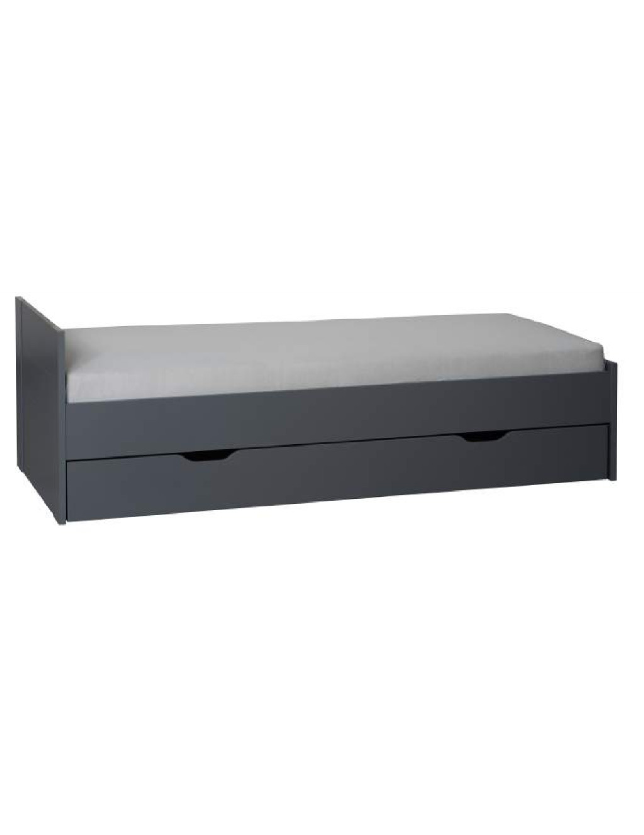 CAMA ESTUDIO C/GAVETÃO (P/colchão 195*088)  LYON DARK GREY - 808307LA/LB - 808407LA/LB