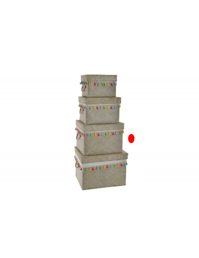 CAIXA GRANDE CESTA POLIESTER BOHO COR - DC-149968