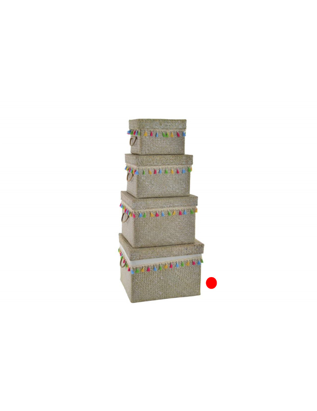 CAIXA GIGANTE CESTA POLIESTER BOHO COR - DC-149968