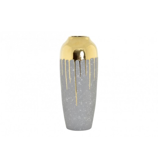 JARRA CERAMICA 20*20*48 ENVELHECIDO CINZENTO -  JR-154585