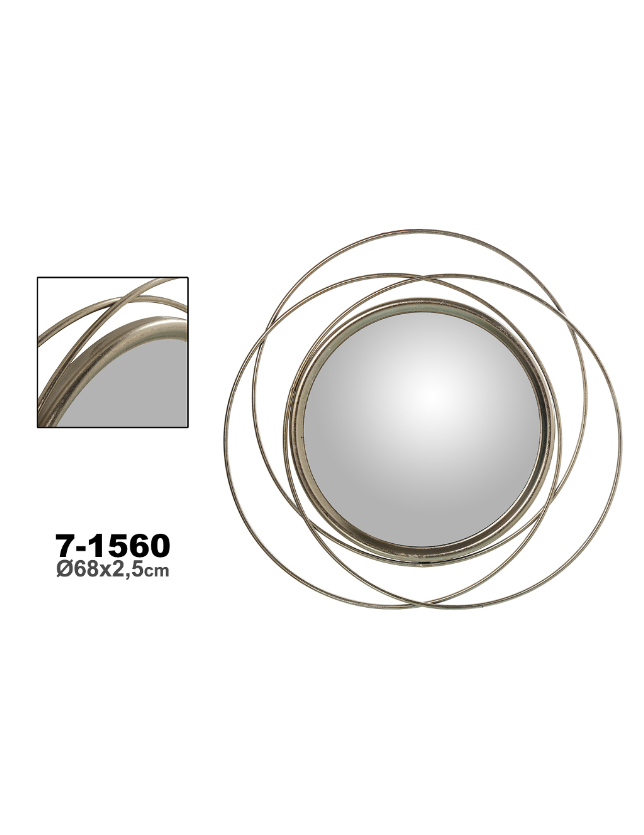 ESPELHO METAL PRATEADO 68*2.5 - 71560