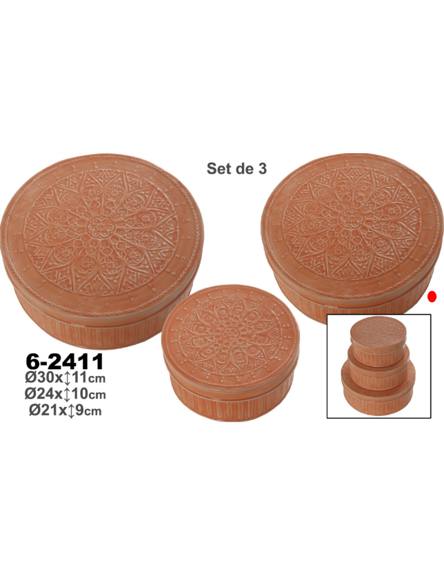 CAIXA REDONDA METAL SALMÃO MEDIA 24*10 - 62411