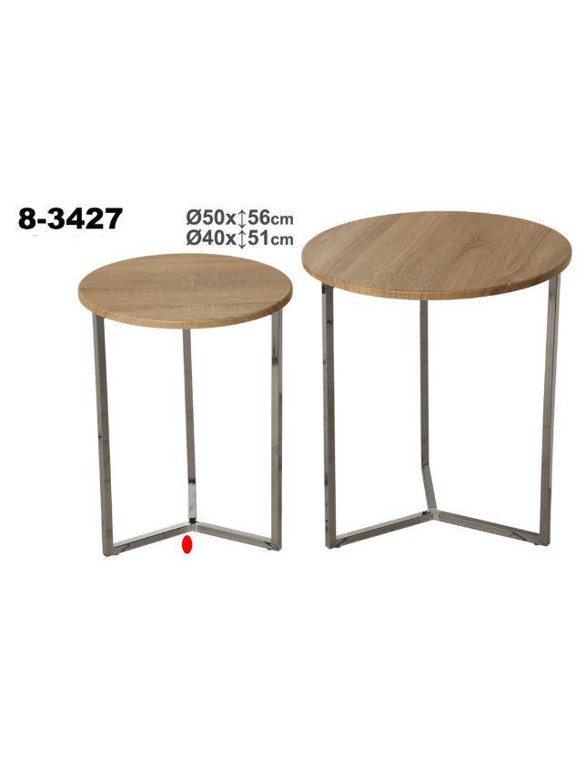 MESA APOIO ROBLE C/PES INOX PEQUENA - 83427