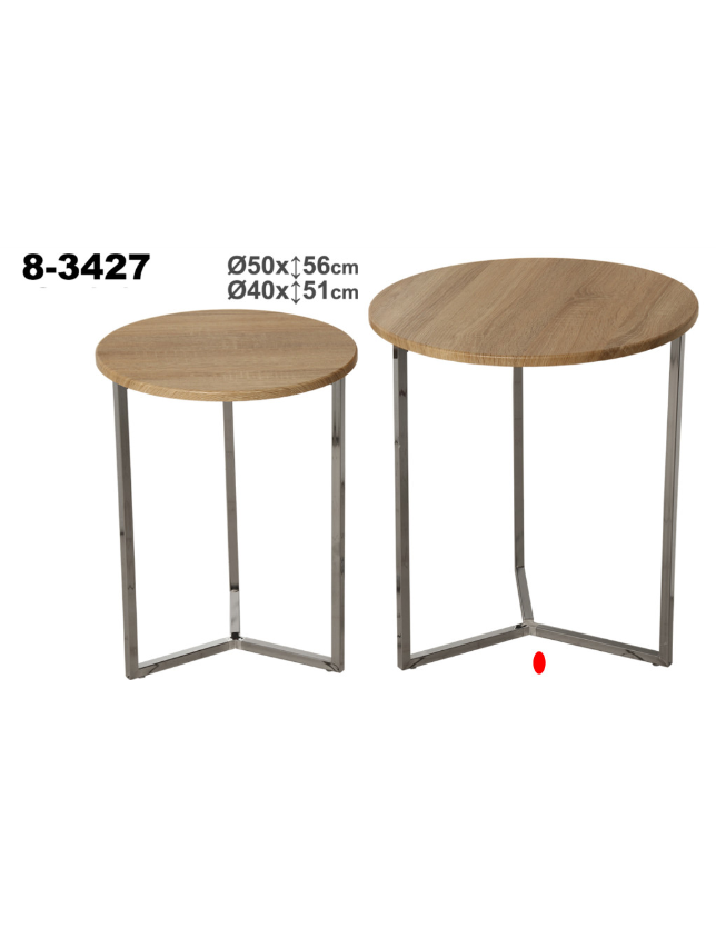 MESA APOIO ROBLE C/PES INOX GRANDE - 83427