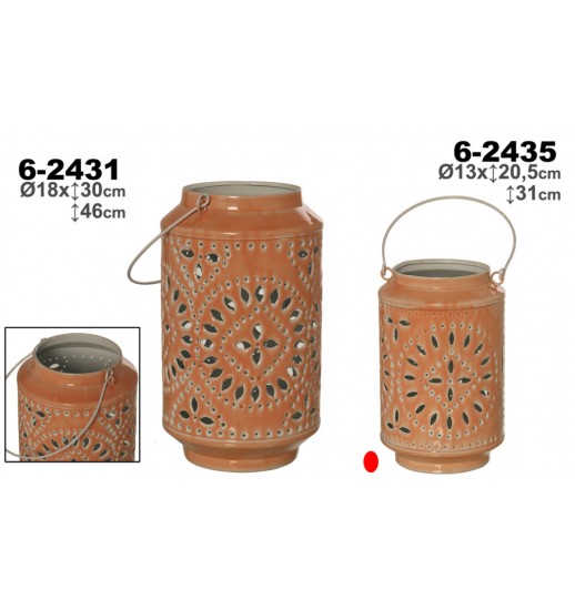 PORTA VELAS METAL SALMÃO COM ASA 13*20 - 62435