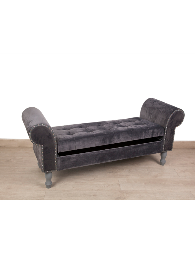 BANQUETA DESCALÇADOR VELUDO MADEIRA - 2218320