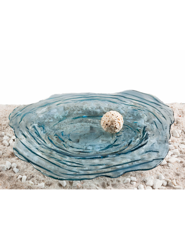 PRATO TORNADO VIDRO AZUL - 26556