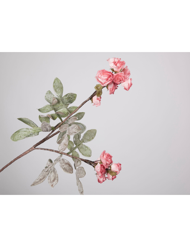 FLOR RAMA 20 ROSINHAS ROSA - 9795