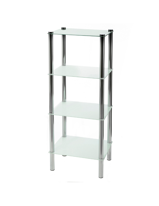 ESTANTE 3 PRATELEIRAS VIDRO BRANCO 40*30*108 - 60062