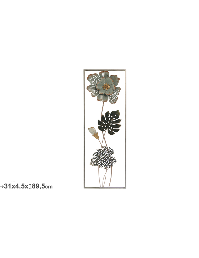 APLIQUE METAL PAREDE FLORES 31*89.5*4 - 24259