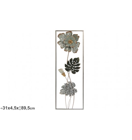 APLIQUE METAL PAREDE FLORES 31*89.5*4 - 24259