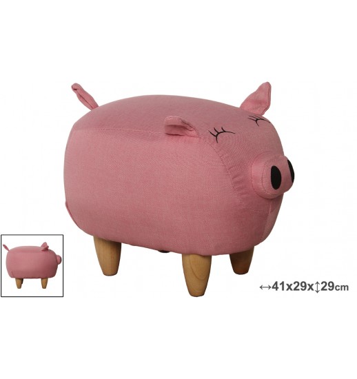 PUFF INFANTIL CERDO C/ PATAS MADEIRA - 65945