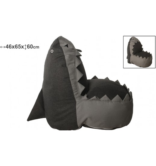 PUFF BLANDO TIBURON CINZA POLIESTER - 65947