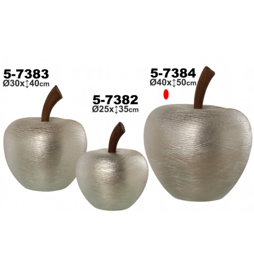 FIGURA MACA 50CM CERAMICA PRATA - 57384