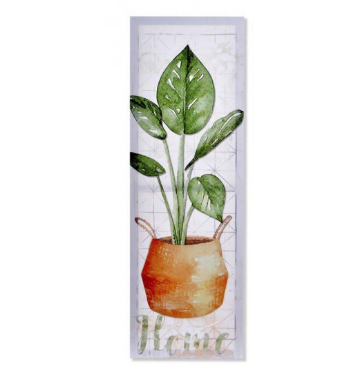 QUADRO TECIDO TELA METAL 30*3*90 VASO 3D - CU-156402