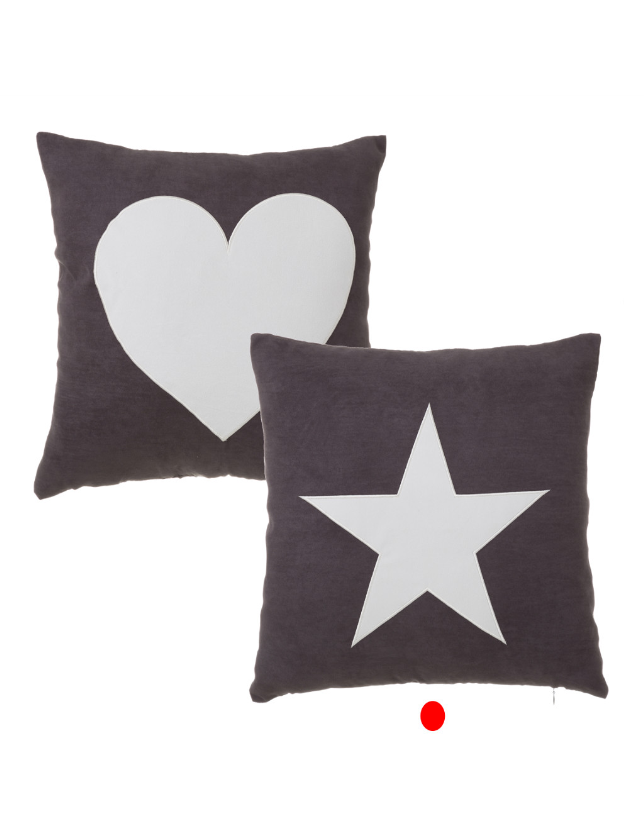 ALMOFADA 2/M HEART E STAR POLIESTER 45*45 - 122394