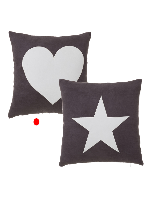 ALMOFADA 2/M HEART E STAR POLIESTER 45*45 - 122394 2