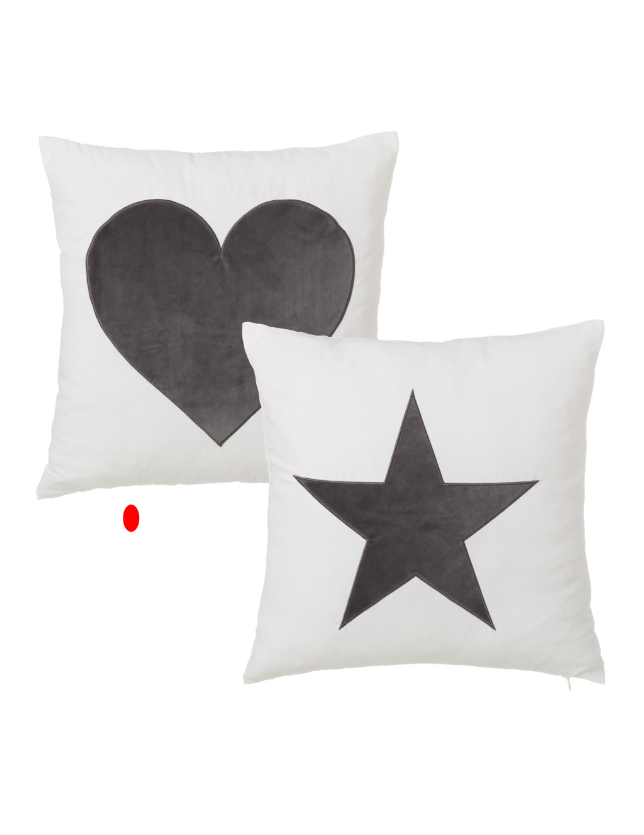 ALMOFADA 2/M HEART E STAR POLIESTER 45*45 - 122395