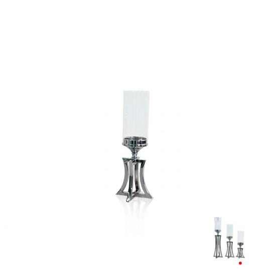 CASTIÇAL METAL C/ VIDRO 12*12*42CM 153119 - 80506394