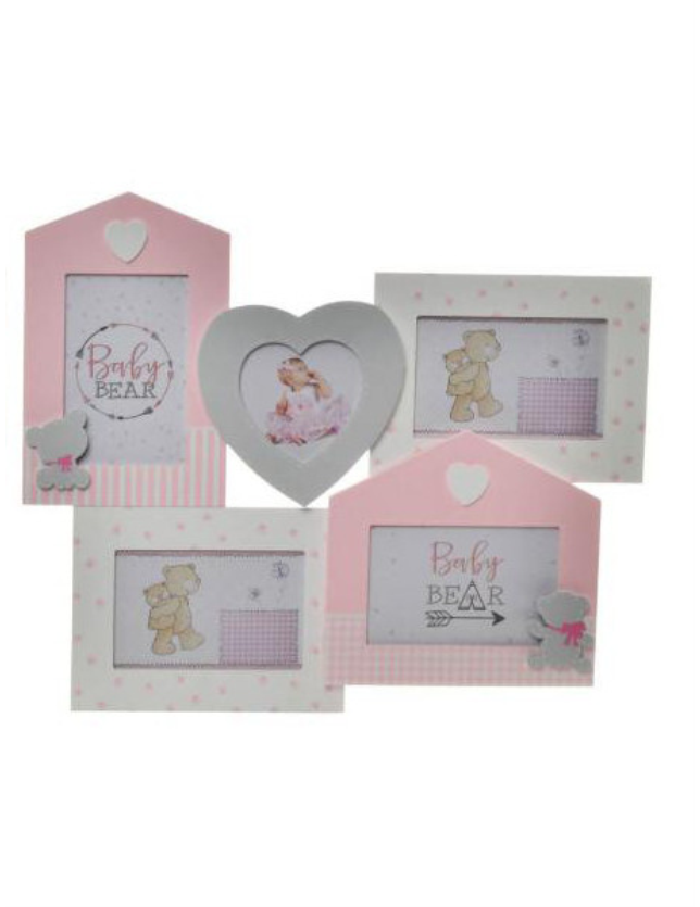 MOLDURA MULTIFOTO MADEIRA 46*2*38 5F PAREDE - BE-145943