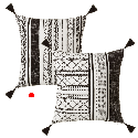 ALMOFADA BOHO PRETO/BRANCO 45*45 2MOD - 124649
