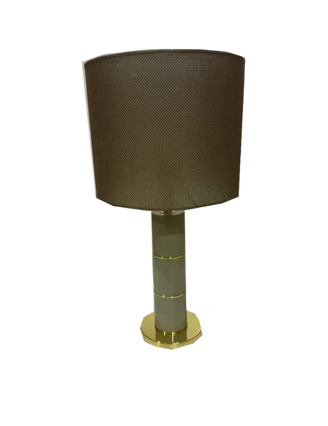 CANDEEIRO (03)  CM3X76.06.03 MESA 3X76 TOUPE DOURADO ABAJ. TECI303025VI BEGE ESCURO